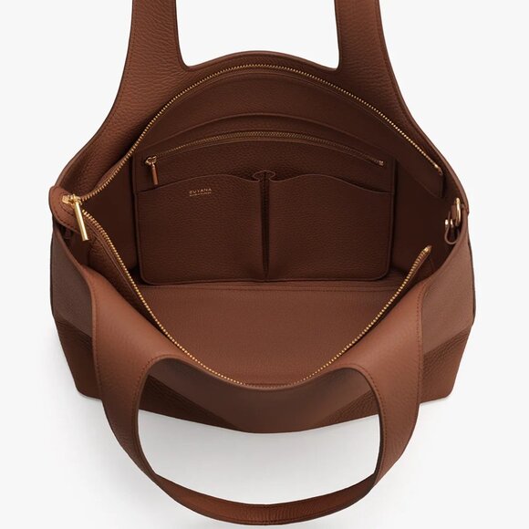 Cuyana “System” Zipper Tote, Dark Chestnut Tote (16 inch) with Shoulder Strap - Picture 6 of 10